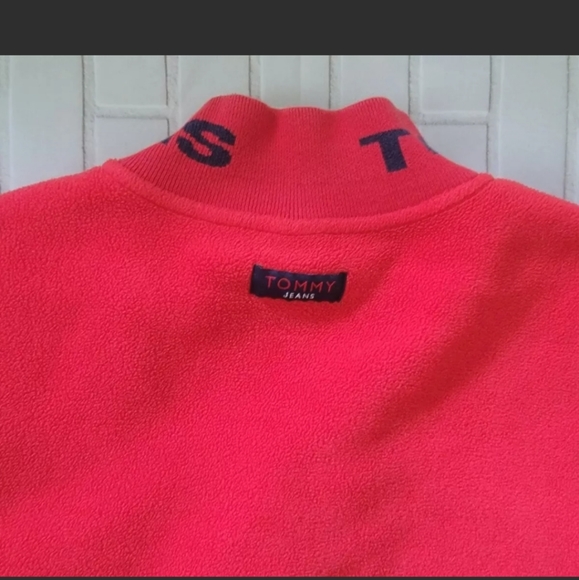Vintage 90s Tommy Jeans Fleece Pullover 1/4 zip XL - Picture 7 of 7